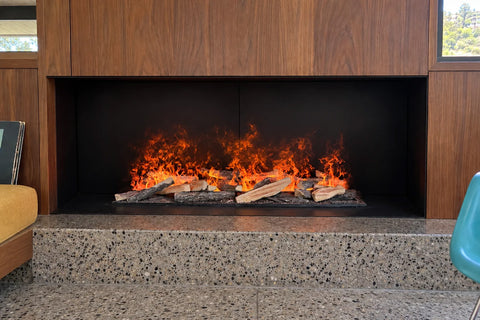 Image of Aquafire Hand-Painted Faux Wood Molded Log Set with Ember Bed for Aquafire Water Vapor Fireplace