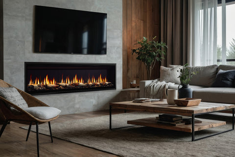 Image of SimpliFire Allusion Edge 78 Inch Smart Virtual Digital Electric Fireplace - SF-ALLE78