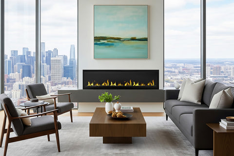 Image of SimpliFire Allusion Edge 78 Inch Smart Virtual Digital Electric Fireplace - SF-ALLE78