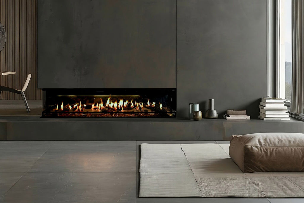 Ortal Holographic 74 inch Linear Multi Side View Virtual Smart Electric Fireplace US180TEL