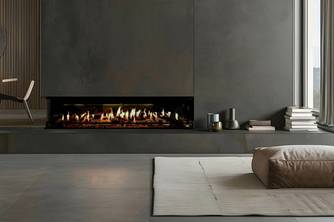 Image of Ortal Holographic 74 inch Linear Multi Side View Virtual Smart Electric Fireplace US180TEL
