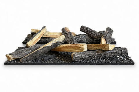 Image of Aquafire Hand-Painted Faux Wood Molded Log Set with Ember Bed for Aquafire Water Vapor Fireplace