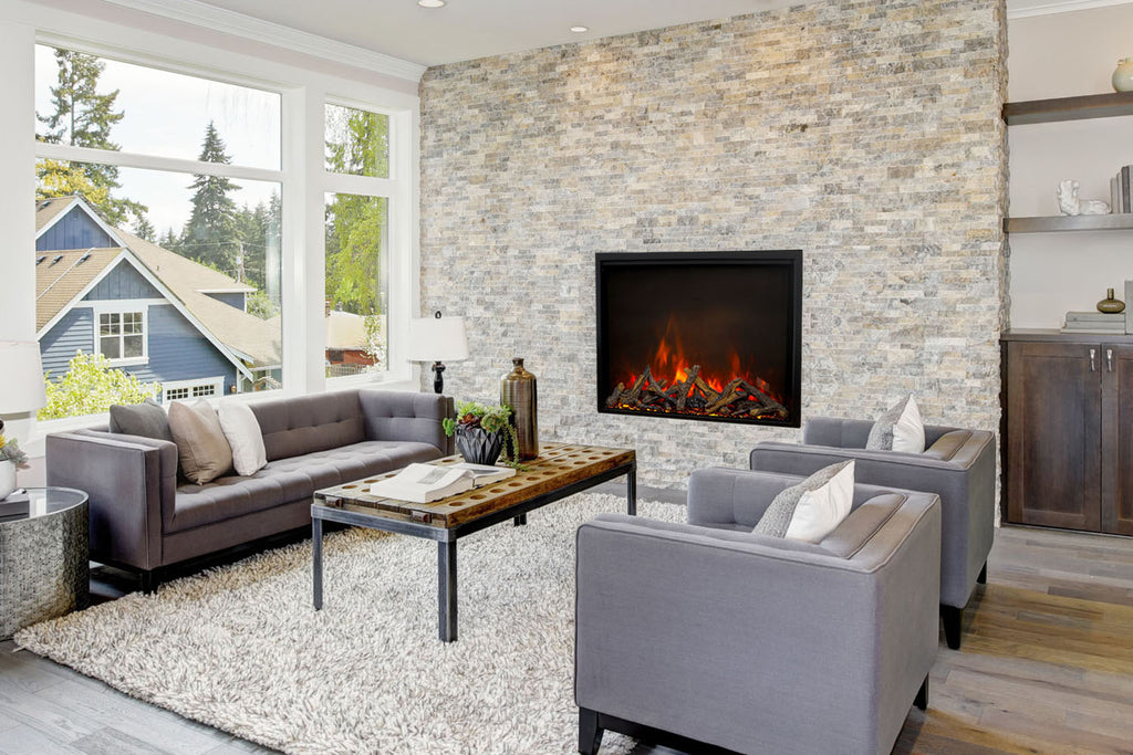 Amantii Traditional Lumina 48 Inch Built-In Indoor Outdoor Smart Electric Firebox Insert - TRD-48-LUMINA