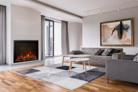 Image of Amantii Traditional Lumina 48 Inch Built-In Indoor Outdoor Smart Electric Firebox Insert - TRD-48-LUMINA