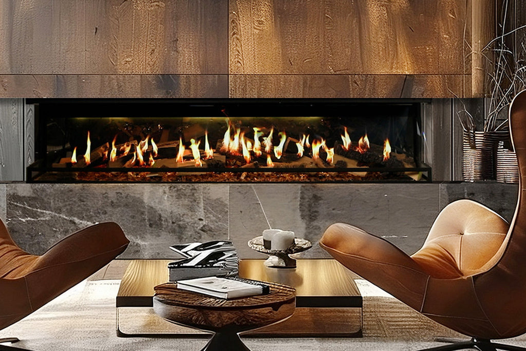 Ortal Holographic 74 inch Linear Multi Side View Virtual Smart Electric Fireplace US180TEL