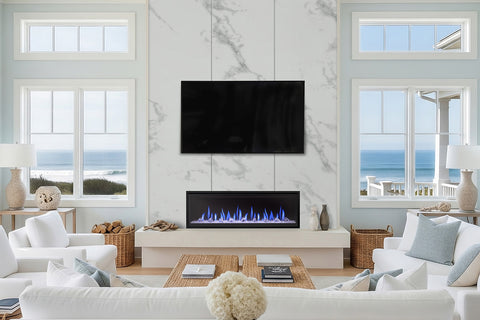 Image of SimpliFire Allusion Edge Smart Virtual Digital Electric Fireplace Glass Media