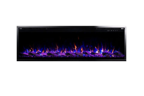 Image of Touchstone Sideline Elite Pro 60 Smart Wall Mount Recessed Electric Fireplace | Linear Fireplace Insert 80058