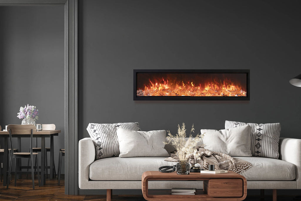 Amantii Symmetry Bespoke Wall Mount Recessed Linear Indoor Outdoor Electric Fireplace