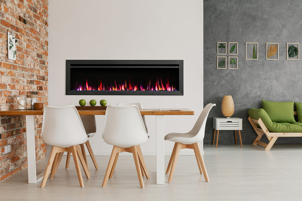 SimpliFire Allusion Slim inch Wall Mount Recessed Electric Fireplace SF-ALLS