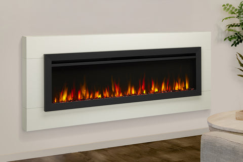 Image of SimpliFire Crestline 71 Electric Fireplace Wall Mount Mantel Package - SF-ALLS60 WMK-WH-ALLS60