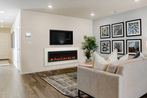 Image of SimpliFire Crestline 71 Electric Fireplace Wall Mount Mantel Package - SF-ALLS60 WMK-WH-ALLS60