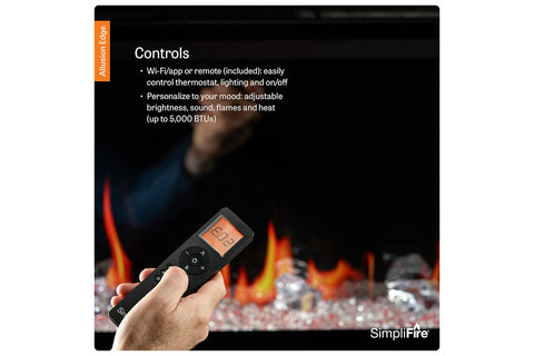 Image of SimpliFire Allusion Edge Smart Virtual Digital Electric Fireplace Controls