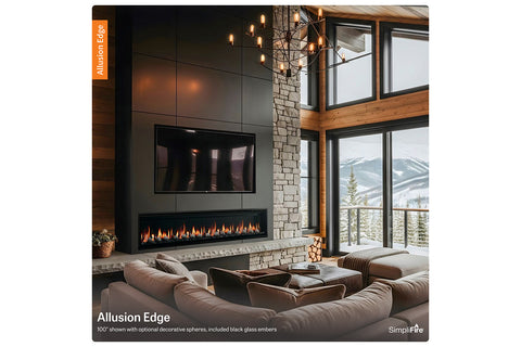 Image of SimpliFire Allusion Edge Smart Virtual Digital Electric Fireplace Spheres Media