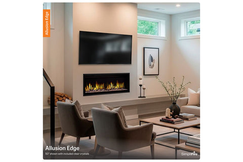 Image of SimpliFire Allusion Edge Smart Virtual Digital Electric Fireplace Glass Media