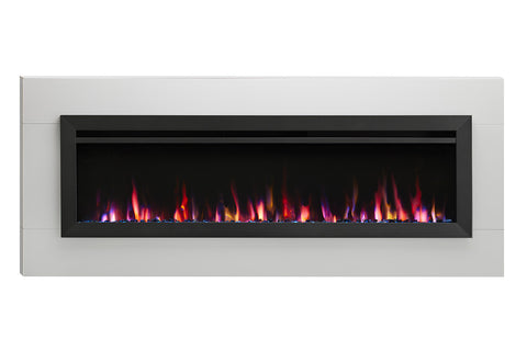 Image of SimpliFire Crestline Electric Fireplace Wall Mount Mantel Package - WMK-WH-ALLS