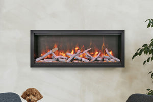 Amantii Symmetry Bespoke Xtra Tall 60-in Recessed Flush Mount Smart Indoor Outdoor Electric Fireplace SYM-60-XT-BESPOKE