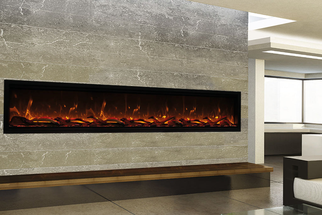 Amantii Symmetry Bespoke Xtra Tall 100-in Recessed Flush Mount Smart Indoor Outdoor Electric Fireplace SYM-100-XT-BESPOKE