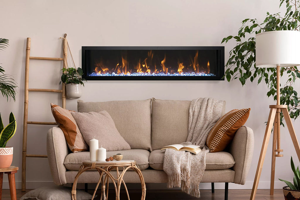 Amantii Panorama 88 inch Slim Built-in Indoor & Outdoor Electric Fireplace - Heater - BI-88-SLIM-OD -