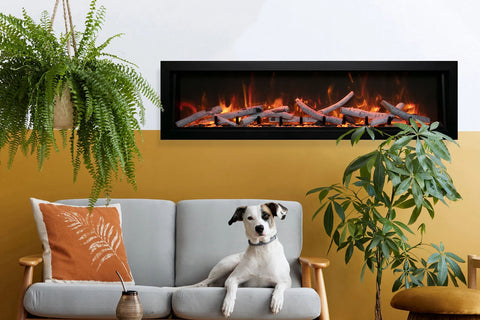 Image of Amantii Panorama 40-in Deep Tall Built-in Indoor & Outdoor Electric Fireplace - Heater