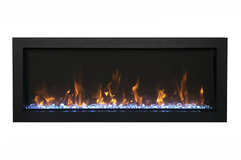 Image of Amantii Panorama 30-in Extra Slim Built-in Indoor & Outdoor Electric Fireplace - Heater - BI-30XTRASLIM - Electric Fireplaces Depot