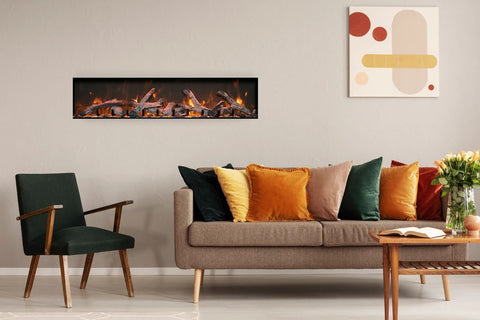 Image of Amantii Panorama 72-in Deep Tall Built-in Indoor & Outdoor Electric Fireplace - Heater - BI-72-DEEP-XT