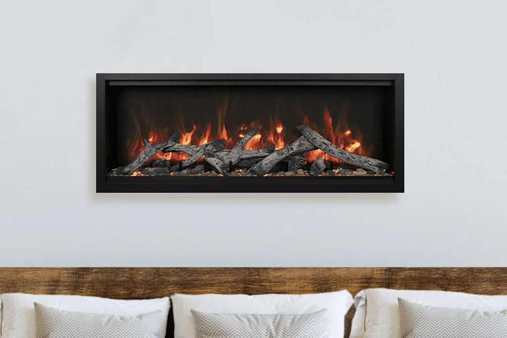 Amantii Symmetry 60'' Built In Fully Recessed Flush Mount Linear Indoor & Outdoor Electric Fireplace | Extra Tall Deep | SYM-60-XT | Electric Fireplaces Depot