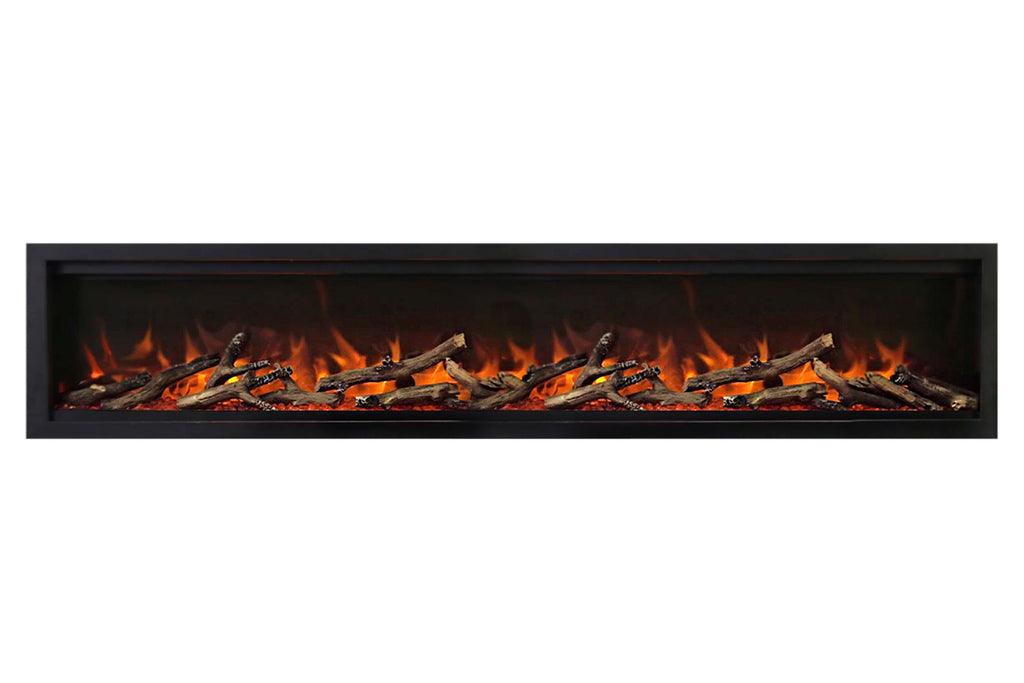 Amantii Symmetry Lumina 88 inch Built In Fully Recessed Wall Mount Indoor Outdoor Smart Electric Fireplace | SYM-88-LUMINA