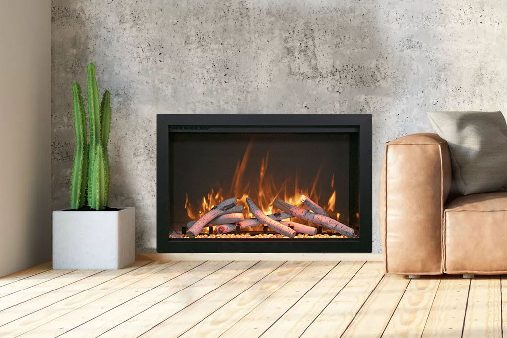 Amantii Traditional Bespoke 30 Inch Built-In Indoor Outdoor Smart Electric Firebox Insert TRD-30-BESPOKE