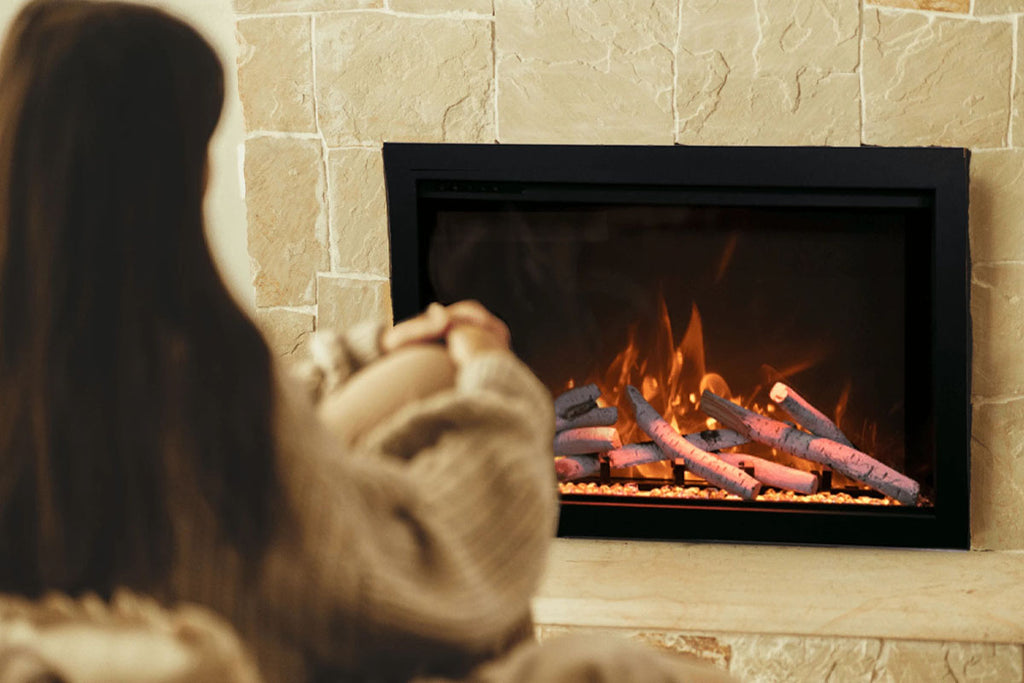 Amantii Traditional Bespoke 44 Inch Built-In Indoor Outdoor Smart Electric Firebox Insert TRD-44-BESPOKE