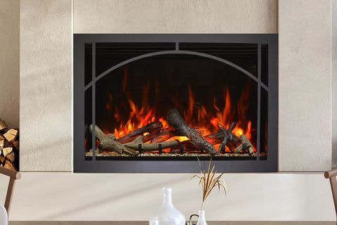 Image of Amantii Traditional Lumina Built-In Indoor Outdoor Smart Electric Firebox Insert - TRD-LUMINA Arch Trim