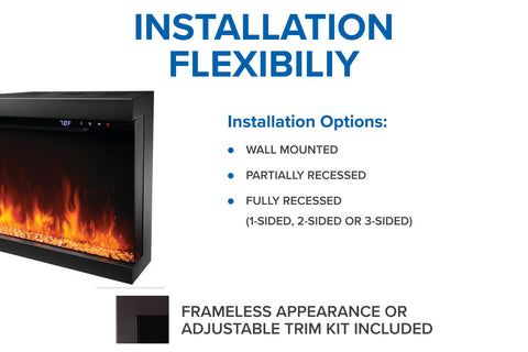 Image of Napoleon Astound FlexMount Multi-Side View Smart Electric Fireplace NEFL50AB NEFL62AB NEFL74AB