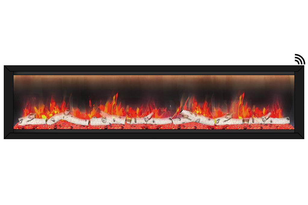 Dynasty Allegro 82 inch Smart Linear Recessed Built in Electric Fireplace | DY-BFM82 | WiFi Dynasty Fireplaces
