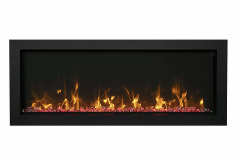 Image of Amantii Panorama 30-in Extra Slim Built-in Indoor & Outdoor Electric Fireplace - Heater - BI-30XTRASLIM - Electric Fireplaces Depot