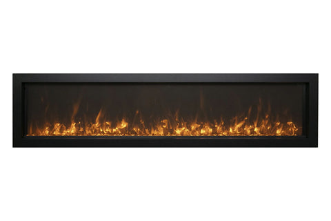 Image of Amantii Panorama 60-in Extra Slim Built-in Indoor Outdoor Electric Fireplace - Heater - BI-60XTRASLIM