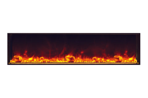 Image of Returned Amantii Panorama 72 inch Deep Built-in Indoor Outdoor Electric Fireplace – Heater – BI-72-DEEP-OD-OB