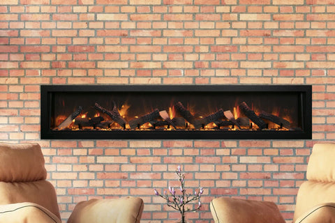 Image of Amantii Panorama 88 inch Deep Built-in Indoor & Outdoor Electric Fireplace – Heater – BI-88-DEEP-OD – Electric Fireplaces Depot