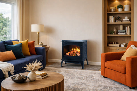 Image of Sierra Flame 28-inch Cast Iron Freestanding Smat Electric Stove - Electric Fireplace Heater E70-HO