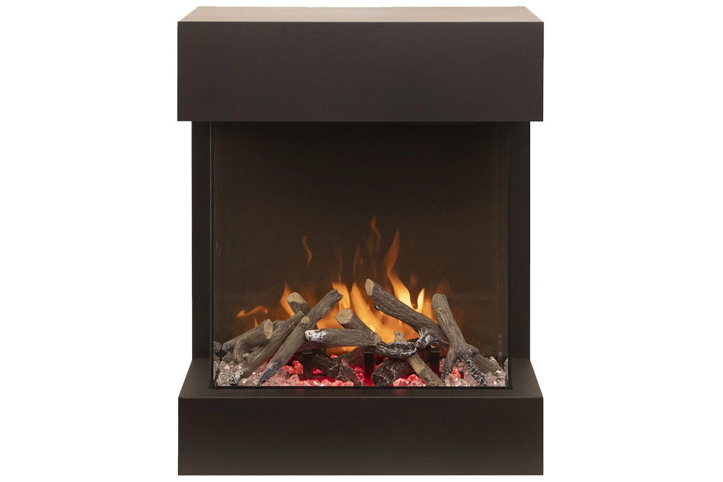 Amantii Wall Mount Freestanding Cube Lumina 3-Sided View Indoor Outdoor Electric Fireplace | CUBE-2025WM-LUMINA