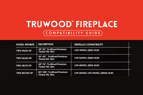 Image of Modern Flames TruWood Premium Slim Timber Logs Kit - TWS-44/52-SP TWS-56/60-SP TWS-68/76-SP TWS-80/100-SP