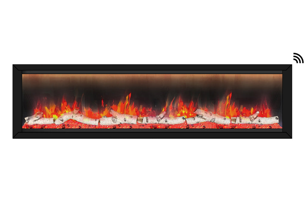 Dynasty Allegro 76 inch Smart Linear Recessed Built in Electric Fireplace | DY-BFM76 | WiFi Dynasty Fireplaces