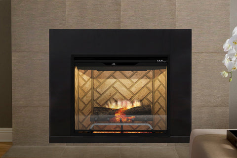 Image of Dimplex Revillusion Built In Electric Fireplace Herringbone Brick with Trim
