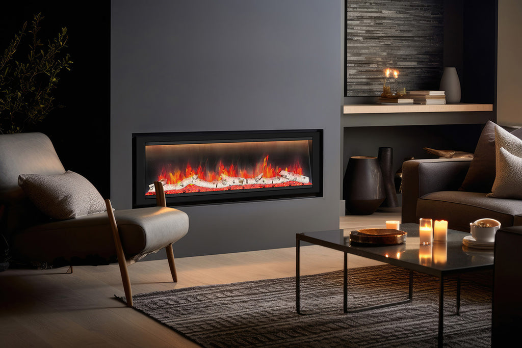 Dynasty Allegro 58 inch Smart Linear Recessed Built in Electric Fireplace | DY-BFM58 | WiFi Dynasty Fireplaces