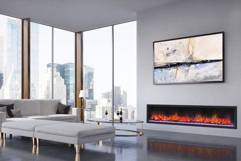 Image of Dynasty Cascade 82 Inch Recessed Linear Electric Fireplace | DY-BTX82 | Electric Fireplaces Depot
