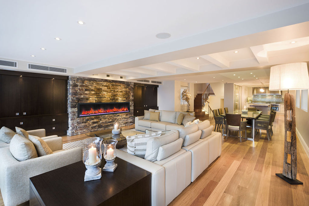 Dynasty Cascade 82 Inch Recessed Linear Electric Fireplace | DY-BTX82 | Electric Fireplaces Depot