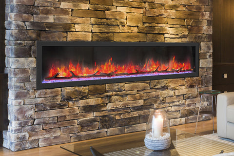 Image of Dynasty Cascade 82 Inch Recessed Linear Electric Fireplace | DY-BTX82 | Electric Fireplaces Depot