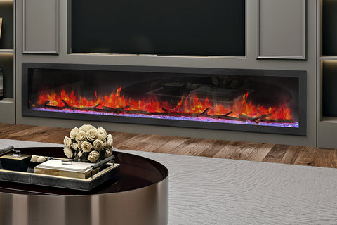 Image of Dynasty Cascade 82 Inch Recessed Linear Electric Fireplace | DY-BTX82 | Electric Fireplaces Depot