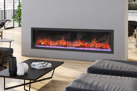 Image of Dynasty Cascade 74 Inch Recessed Linear Electric Fireplace | DY-BTX74 | Electric Fireplaces Depot