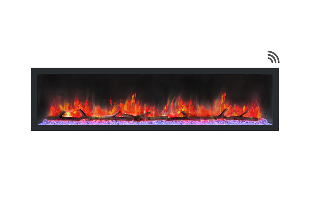 Dynasty Cascade 74 Inch Recessed Linear Electric Fireplace | DY-BTX74 | Electric Fireplaces Depot