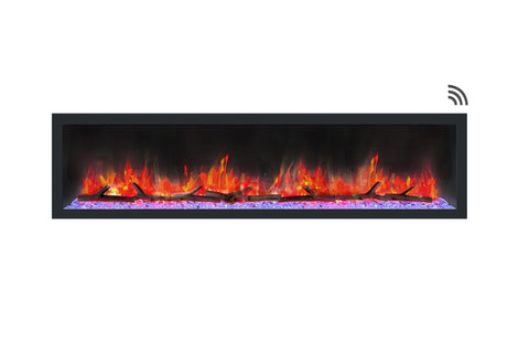 Image of Dynasty Cascade 74 Inch Recessed Linear Electric Fireplace | DY-BTX74 | Electric Fireplaces Depot
