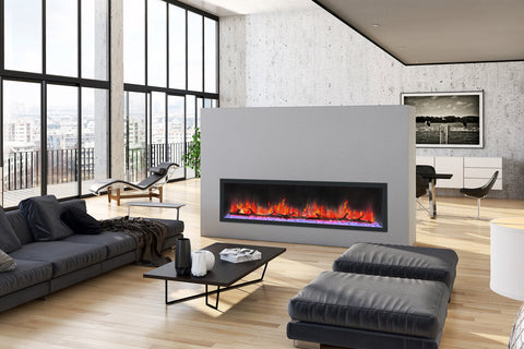Image of Dynasty Cascade 74 Inch Recessed Linear Electric Fireplace | DY-BTX74 | Electric Fireplaces Depot